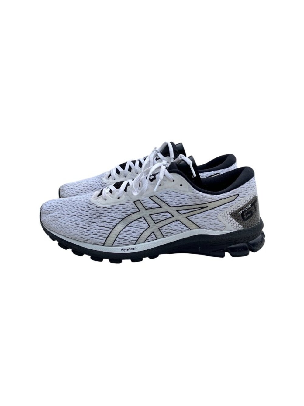 Asics GT-1000 Mens Running Shoes White/Black Size 14 Breathable Mesh Upper Flyte